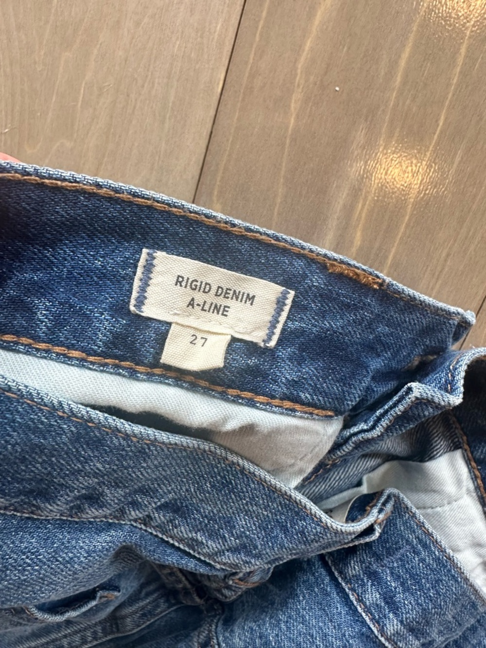 Madewell Distressed Blue Denim Mini Skirt - Picture 2 of 4